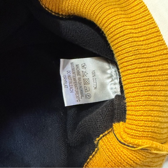 OXKNITSTORE Bird Graphic Knit Sweater Tee Black Mustard 2XL - Picture 4 of 7